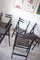 Vintage Painted Black Folding Chairs, Set of 5 19