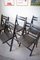 Vintage Painted Black Folding Chairs, Set of 5 4