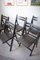 Vintage Painted Black Folding Chairs, Set of 5, Image 4