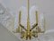Brass & Glass Acanthus Leaf Chandelier by Carl Fagerlund for Orrefors, Sweden, 1960s, Image 10