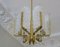 Brass & Glass Acanthus Leaf Chandelier by Carl Fagerlund for Orrefors, Sweden, 1960s, Image 3