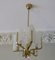 Brass & Glass Acanthus Leaf Chandelier by Carl Fagerlund for Orrefors, Sweden, 1960s, Image 6