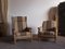 Low & High Back Lounge Chairs in Oak attributed to Henning Kjærnulf, 1960s, Set of 2, Image 1