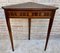 Mid-Century French Modernist Triangular Wooden Side Table with Marquetry, 1950s, Image 1