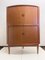 Danish Teak Corner Cabinet with Rolling Doors, 1960s, Image 1