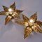 Willy Daro Style Brass Flowers Wall Lights from Massive Lighting, 1970, Set of 2 13