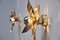 Willy Daro Style Brass Flowers Wall Lights from Massive Lighting, 1970, Set of 2 3