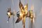 Willy Daro Style Brass Flowers Wall Lights from Massive Lighting, 1970, Set of 2, Image 3