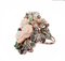 Coral, Emeralds, Sapphires, Diamonds, Rose Gold and Silver Retrò Ring. 3