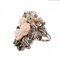 Coral, Emeralds, Sapphires, Diamonds, Rose Gold and Silver Retrò Ring., Image 3