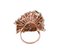 Coral, Emeralds, Sapphires, Diamonds, Rose Gold and Silver Retrò Ring. 4