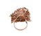 Coral, Emeralds, Sapphires, Diamonds, Rose Gold and Silver Retrò Ring., Image 4
