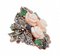 Coral, Emeralds, Sapphires, Diamonds, Rose Gold and Silver Retrò Ring., Image 2