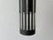 Modern Cylinder Pendant Lamp in Glass and Black Metal, 1960s 9