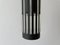 Modern Cylinder Pendant Lamp in Glass and Black Metal, 1960s, Image 9