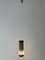 Lámpara colgante cilíndrica moderna de vidrio y metal negro, años 60, Imagen 7