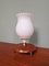 Scandinavian Tripod Table Lamp in White Opaline and Teak, 1960s 1