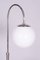 Verstellbare Chrom Stehlampe aus Stahl & Milchglas C,Zechisch, 1930er 6
