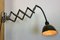 Dunkelgrüne Industrielle Scissor Wandlampe von Elektroinstala, 1960er 17
