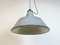 Lámpara colgante industrial de fábrica esmaltada en gris, años 60, Imagen 10