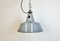 Lámpara colgante industrial de fábrica esmaltada en gris, años 60, Imagen 2