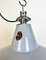 Lámpara colgante industrial de fábrica esmaltada en gris, años 60, Imagen 3