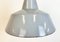 Lámpara colgante industrial de fábrica esmaltada en gris, años 60, Imagen 9