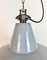 Lámpara colgante industrial de fábrica esmaltada en gris, años 60, Imagen 8