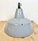 Lámpara colgante industrial de fábrica esmaltada en gris, años 60, Imagen 12