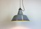 Lámpara colgante industrial de fábrica esmaltada en gris, años 60, Imagen 17