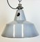 Lámpara colgante industrial de fábrica esmaltada en gris, años 60, Imagen 6