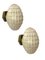 Geometrical Sandblasted Glass Bronze Sconces, 1950s, Set of 2, Image 1