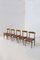 Italian Wood and Velvet Chairs, 1950s, Set of 5, Image 1
