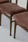 Italian Wood and Velvet Chairs, 1950s, Set of 5, Image 4