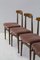 Italian Wood and Velvet Chairs, 1950s, Set of 5 5