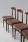 Italian Wood and Velvet Chairs, 1950s, Set of 5, Image 5