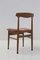 Chaises en Bois et Velours, Italie, 1950s, Set de 5 6