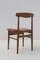 Italian Wood and Velvet Chairs, 1950s, Set of 5, Image 6