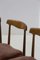 Chaises en Bois et Velours, Italie, 1950s, Set de 5 7