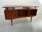 Vintage Danish Freestanding Teak Desk with Floating Top, 1950s 9