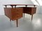 Vintage Danish Freestanding Teak Desk with Floating Top, 1950s 2