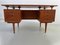 Vintage Danish Freestanding Teak Desk with Floating Top, 1950s 5