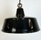 Lámpara colgante industrial esmaltada en negro, años 50, Imagen 6