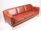 Rotes Dänisches Drei-Sitzer Ledersofa von Stouby, 1980er 3