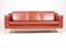 Red Danish Three-Seater Leather Sofa from Stouby, 1980s, Image 1