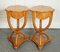 Art Deco Walnut Nightstand Tables with Curved Legs J1, Set of 2 1