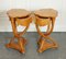 Art Deco Walnut Nightstand Tables with Curved Legs J1, Set of 2 2