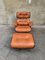 Lounge Chair & Ottoman in Plywood and Tan Leather by Charles & Ray Eames for Herman Miller, 1960s, Set of 2 3