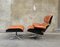 Lounge Chair & Ottoman in Plywood and Tan Leather by Charles & Ray Eames for Herman Miller, 1960s, Set of 2 1