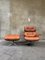 Poltrona e poggiapiedi in compensato e pelle marrone chiaro di Charles & Ray Eames per Herman Miller, anni '60, set di 2, Immagine 4